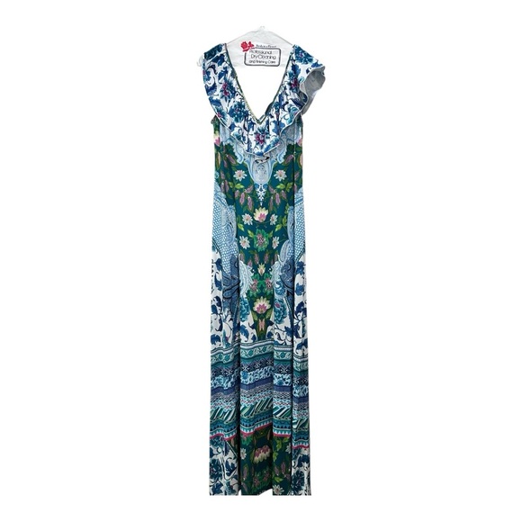 Hale Bob Womens Lotus Print Maxi Dress, size Small - Picture 6 of 10